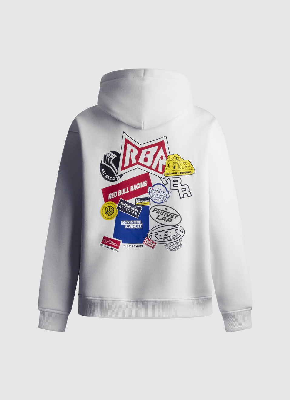 Red Bull Racing X Pepe Jeans White Loose Fit Hoodie, , large image number 6
