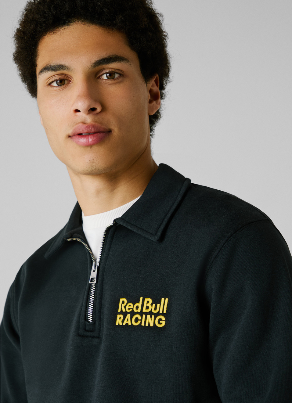 Red Bull Racing X Pepe Jeans Black Comfort Fit Half Zip Sweatshirt, , large image number 4