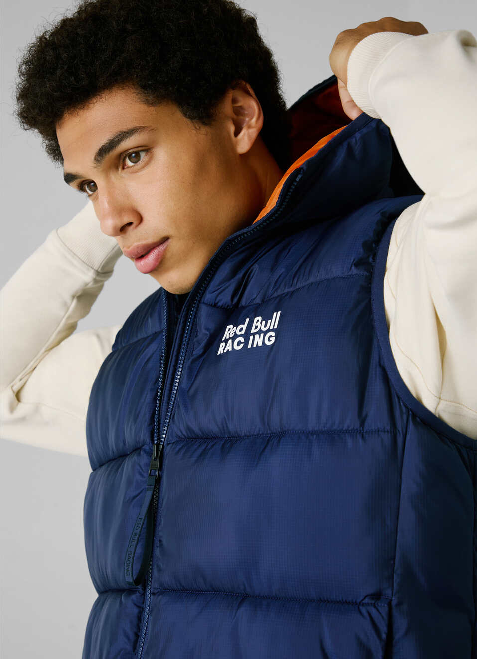 Red Bull Racing X Pepe Jeans Blue Printed Logo Hooded Gilet, , large image number 4