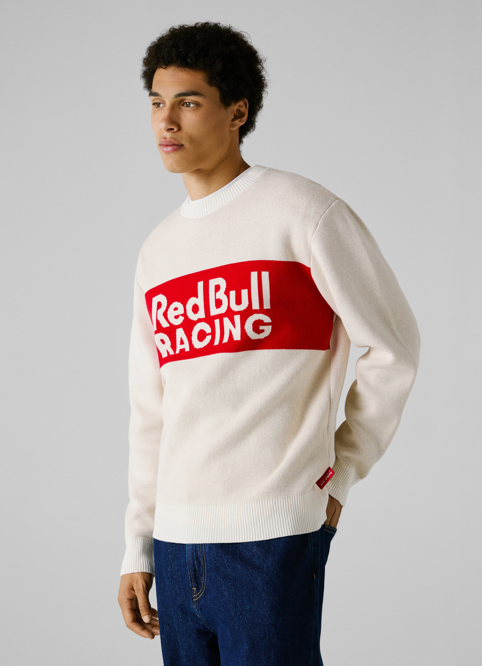 Red Bull Racing X Pepe Jeans Ecru Logo Comfort Fit Sweatshirt, , large image number 1