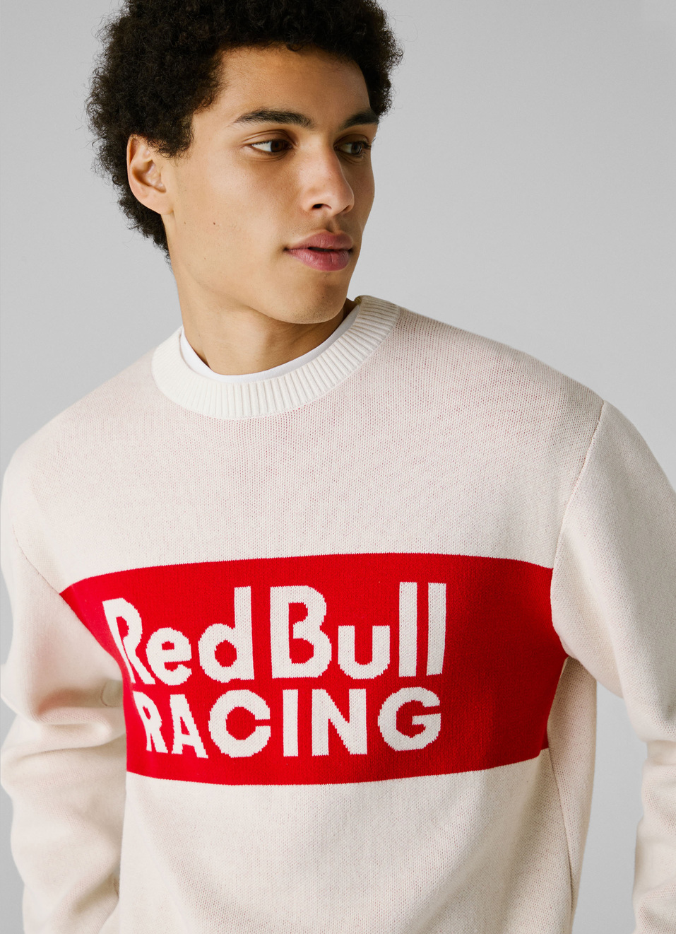 Red Bull Racing X Pepe Jeans Ecru Logo Comfort Fit Sweatshirt, , large image number 4