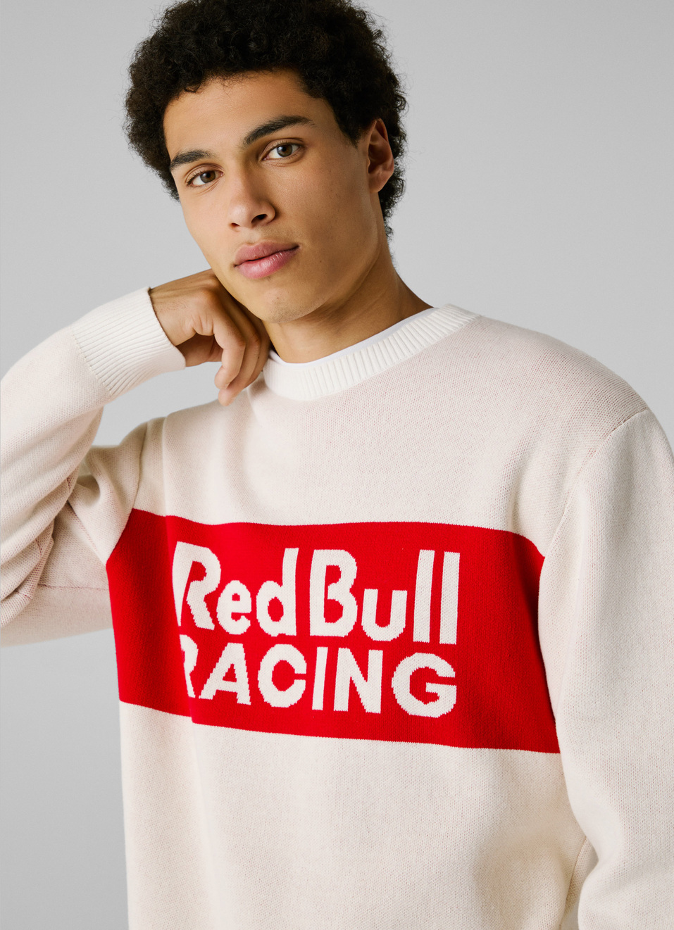 Red Bull Racing X Pepe Jeans Ecru Logo Comfort Fit Sweatshirt, , large image number 7