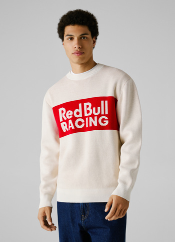 Red Bull Racing X Pepe Jeans Ecru Logo Comfort Fit Sweatshirt