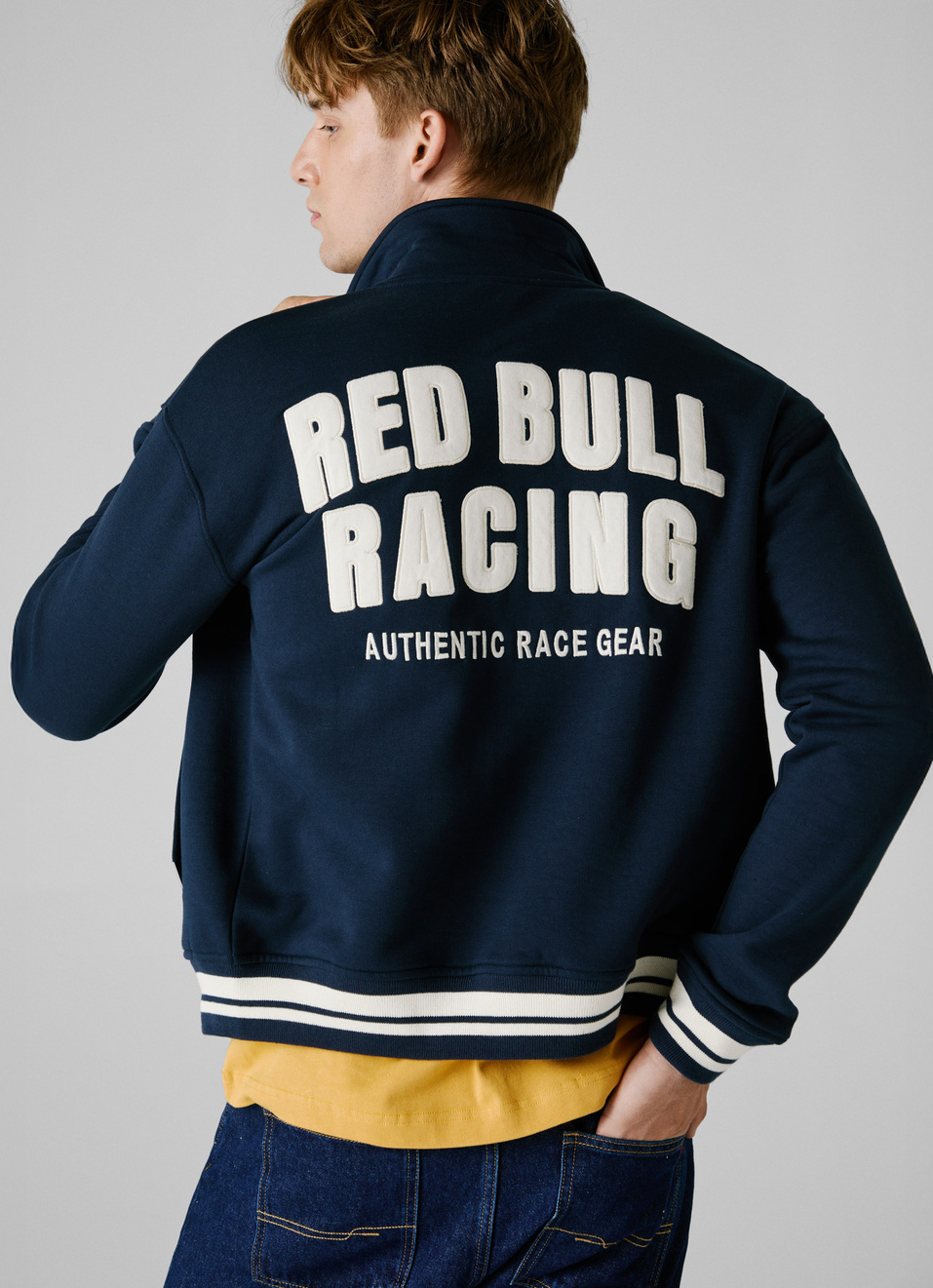 Red Bull Racing X Pepe Jeans Blue Relaxed Fit Varsity Jacket, , large image number 0
