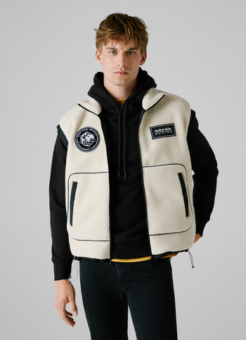 Red Bull Racing X Pepe Jeans Ecru Fleece Color Block Gilet