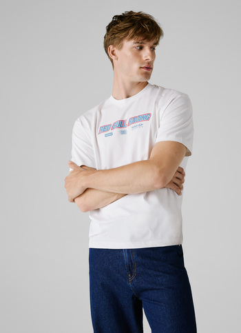 Red Bull Racing X Pepe Jeans White Logo Print T-shirt