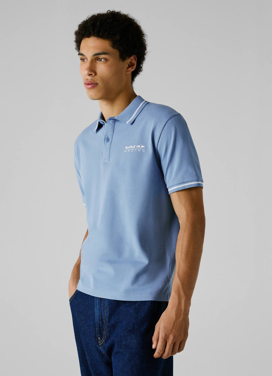 Red Bull Racing X Pepe Jeans Blue Regular Fit Pique Polo, , large image number 2