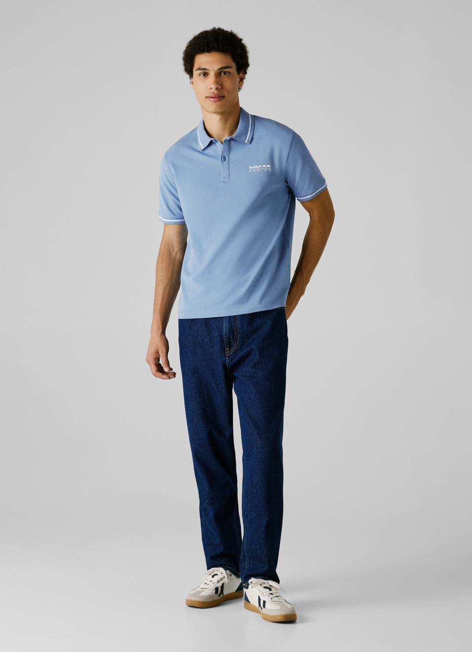 Red Bull Racing X Pepe Jeans Blue Regular Fit Pique Polo, , large image number 7