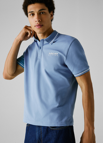 Red Bull Racing X Pepe Jeans Blue Regular Fit Pique Polo