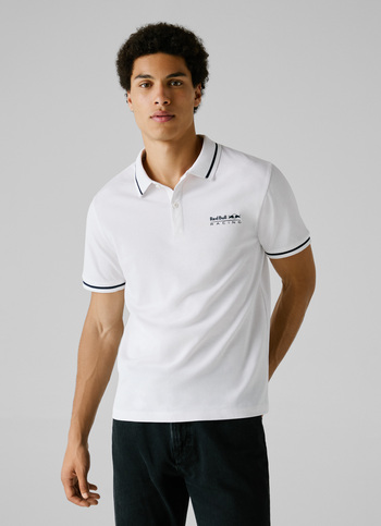Red Bull Racing X Pepe Jeans White Regular Fit Pique Polo