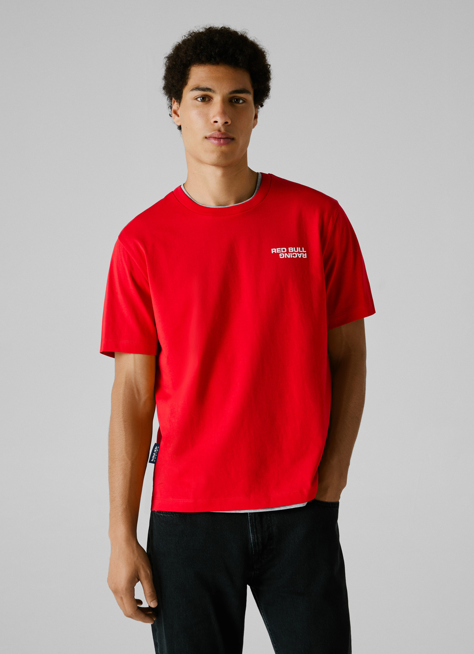 Red Bull Racing X Pepe Jeans Red Regular Fit Logo Print T-shirt, , large image number 1