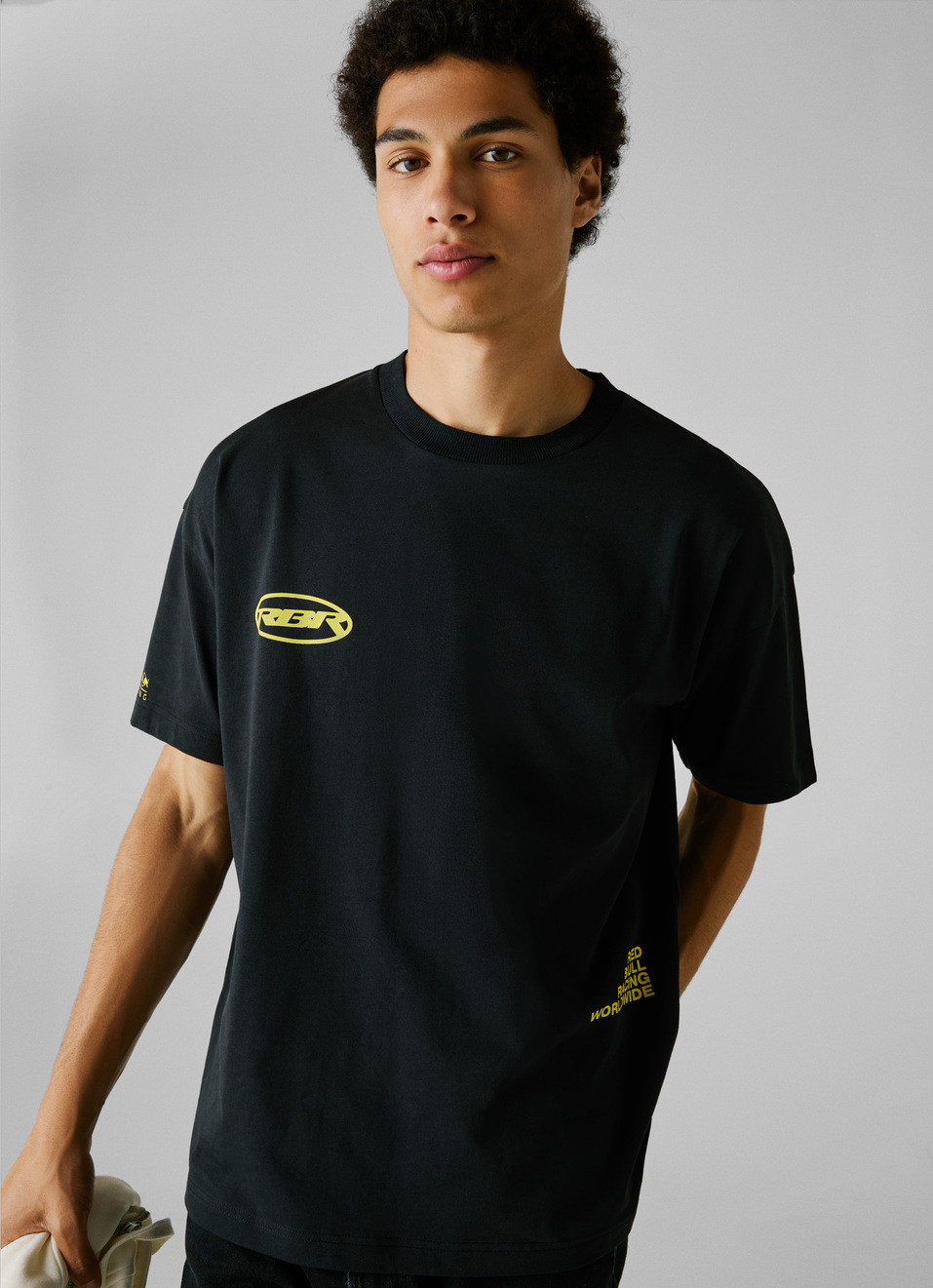 Red Bull Racing X Pepe Jeans Black Relaxed Fit Back Print T-shirt, , large image number 1