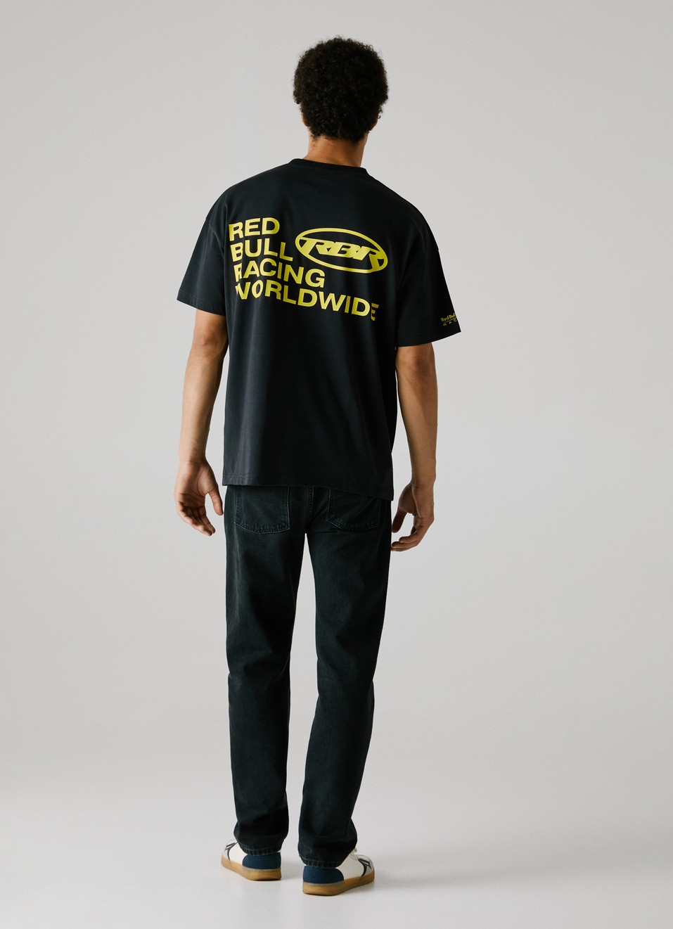 Red Bull Racing X Pepe Jeans Black Relaxed Fit Back Print T-shirt, , large image number 3