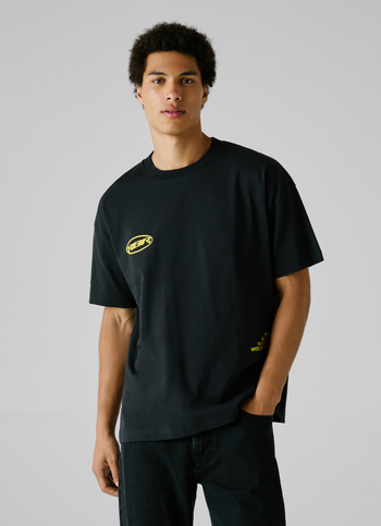Red Bull Racing X Pepe Jeans Black Relaxed Fit Back Print T-shirt
