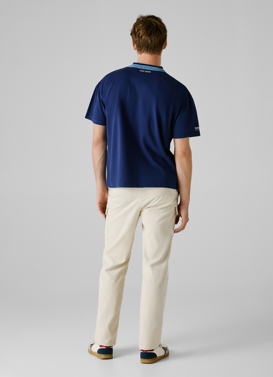 Red Bull Racing X Pepe Jeans Blue Printed Logo Pique Polo, , large image number 3