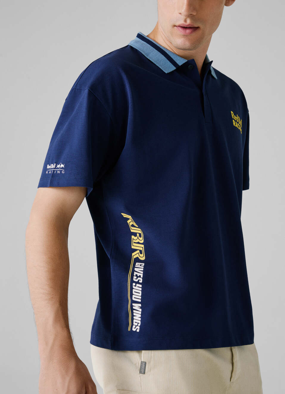 Red Bull Racing X Pepe Jeans Blue Printed Logo Pique Polo, , large image number 4