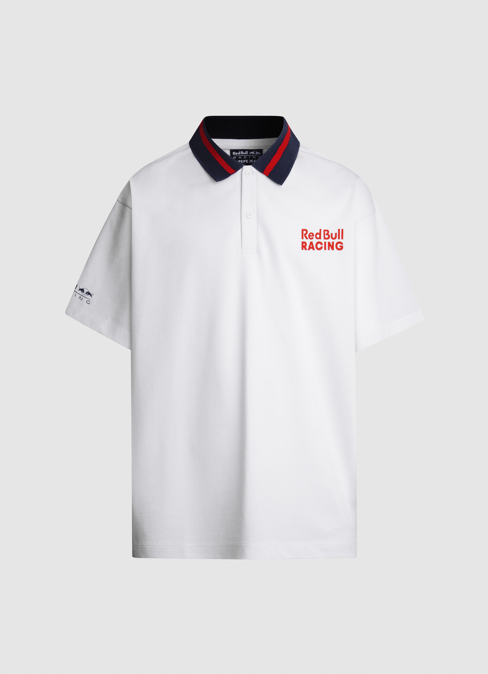 Red Bull Racing X Pepe Jeans White Printed Logo Pique Polo, , large image number 5