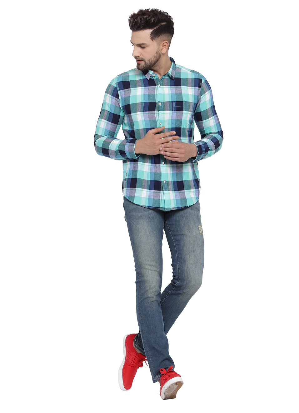 Mastino Cotton Linen Checks Shirt, , large image number 4