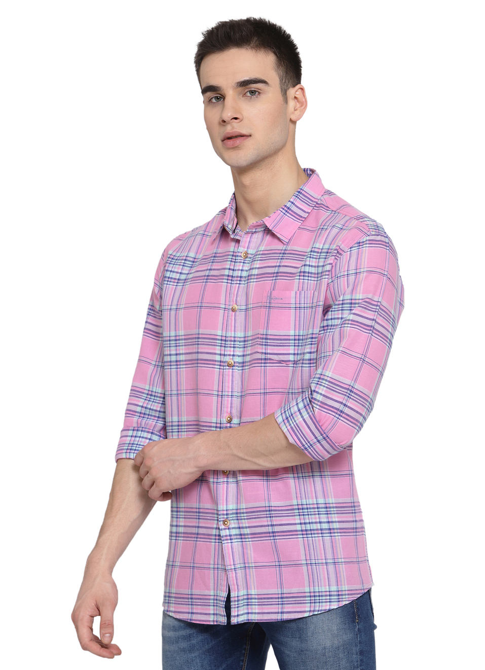 Jenson Cotton Linen Check Shirt, , large image number 2