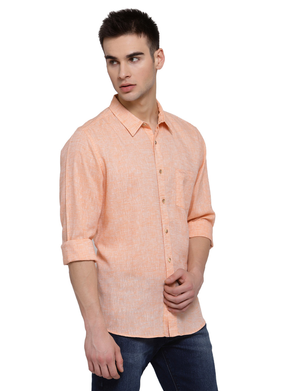 Kaiser Solid Cotton Linen Shirt, , large image number 2