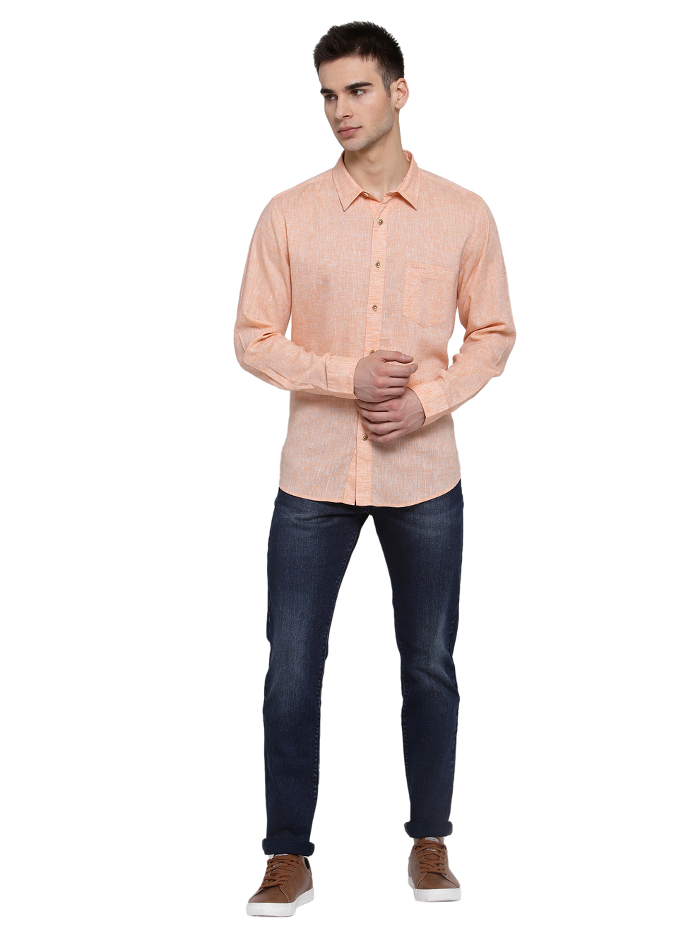 Kaiser Solid Cotton Linen Shirt, , large image number 5