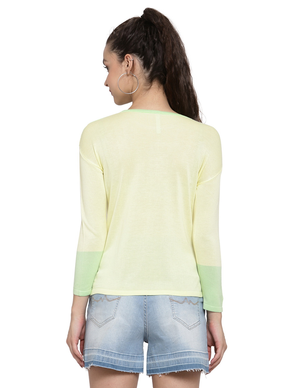 Euron Colour Block Flat Knit Top, , large image number 1