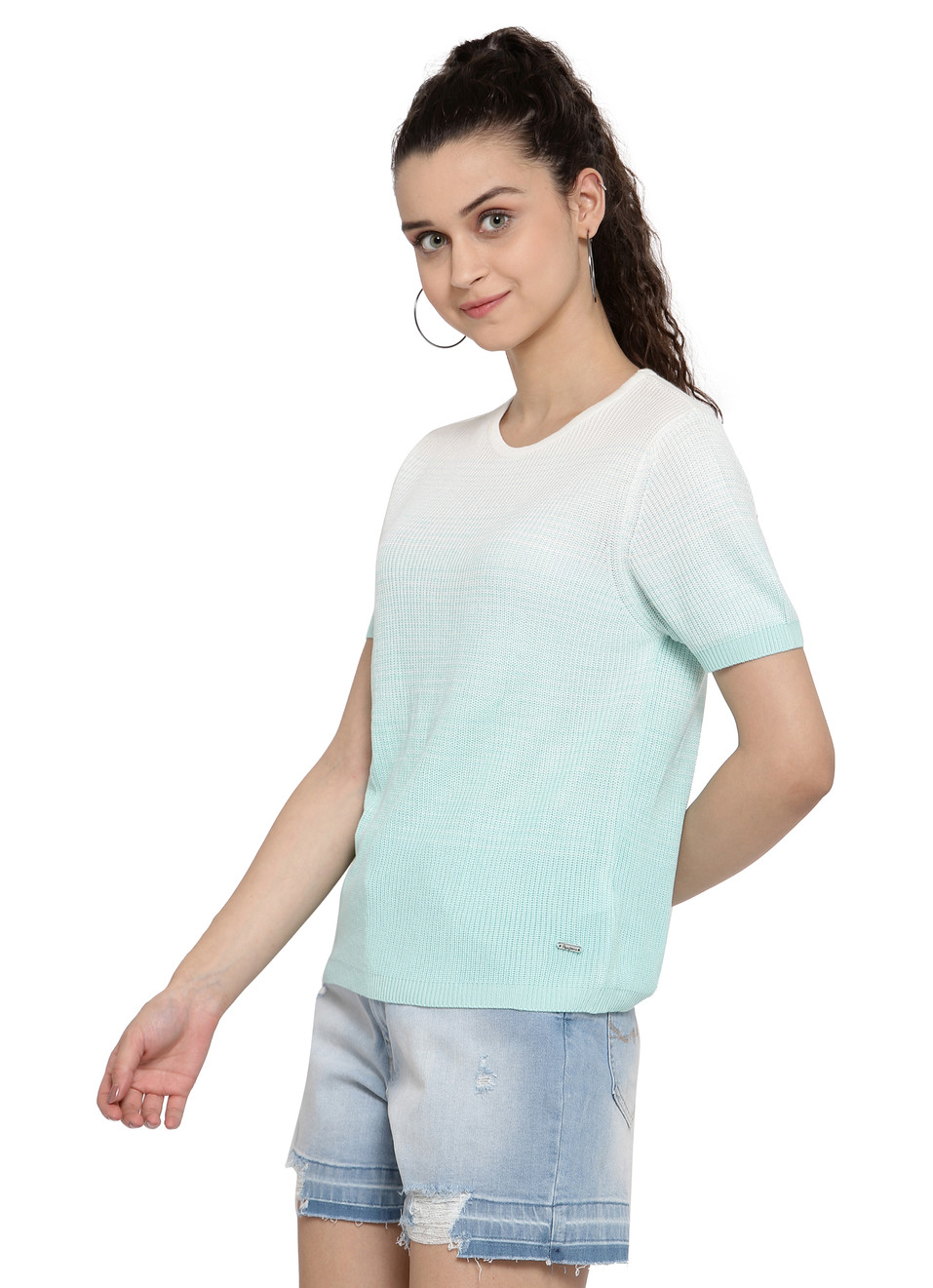 Lancela Ombre Flat Knit Top, , large image number 2