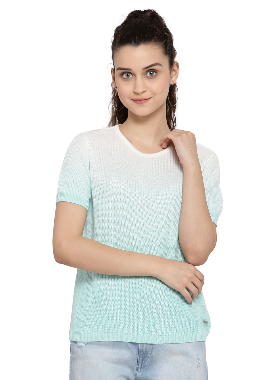 Lancela Ombre Flat Knit Top, , large image number 0