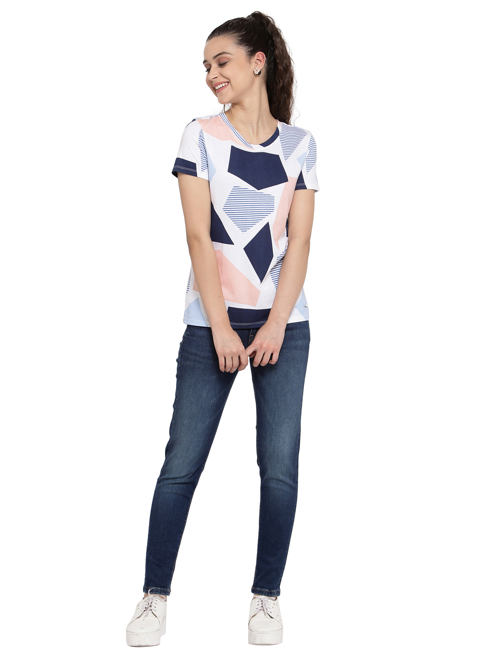 Joanna Multi Colored All Over Print T Shirt , , large image number 3