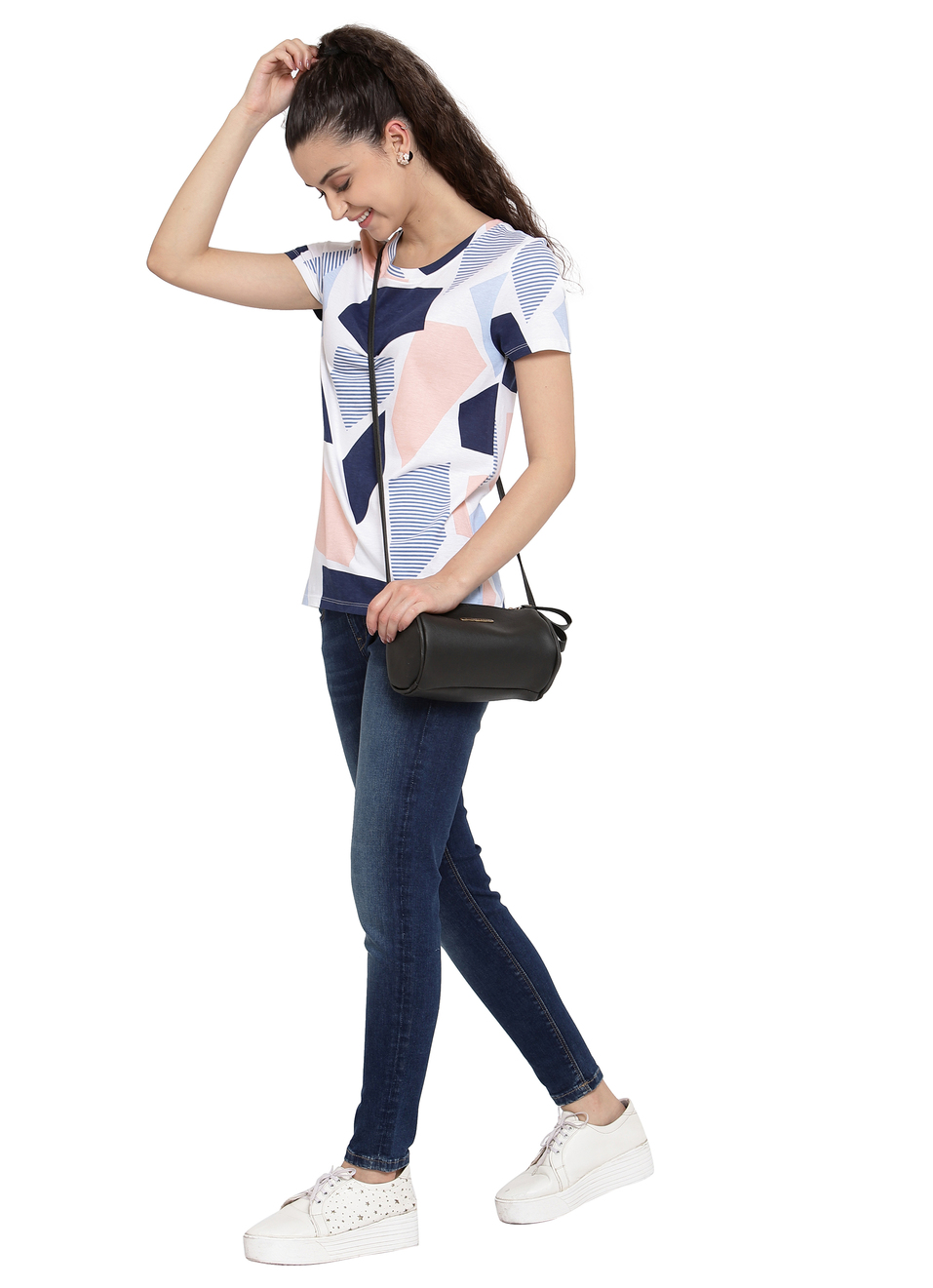 Joanna Multi Colored All Over Print T Shirt , , large image number 5