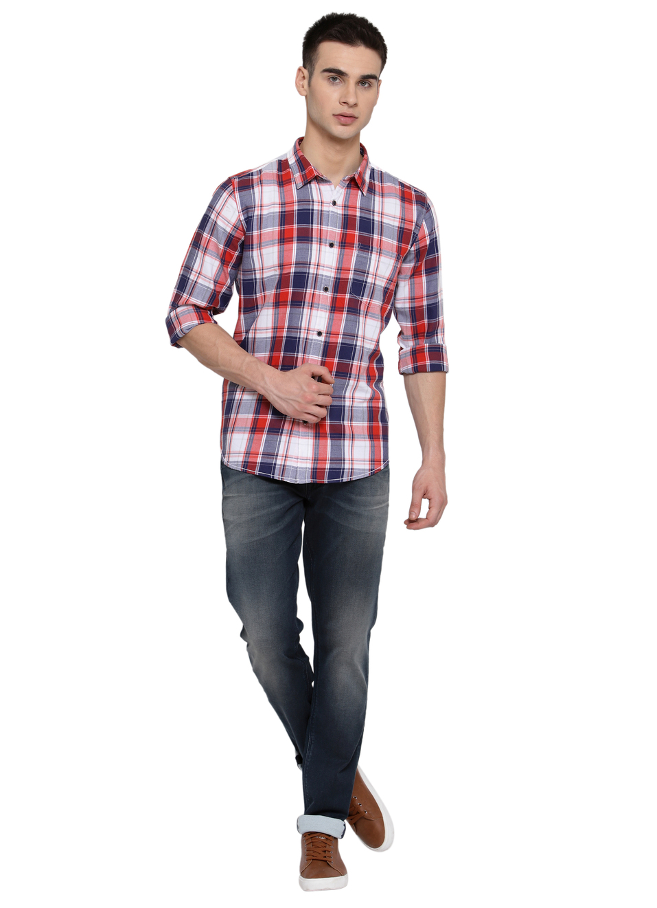 Churchill Indigo Check Shirt, , large image number 5