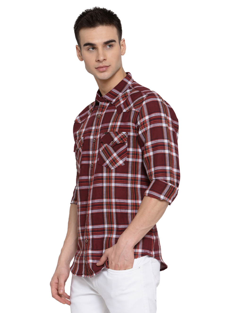 Combat Cotton Linen Checks Shirt, , large image number 2