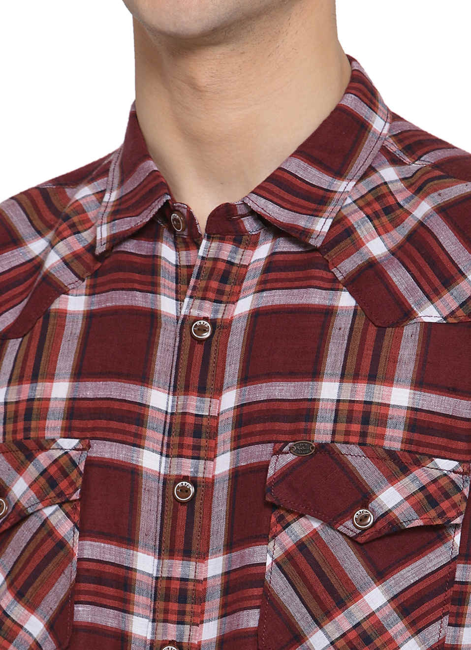 Combat Cotton Linen Checks Shirt, , large image number 4