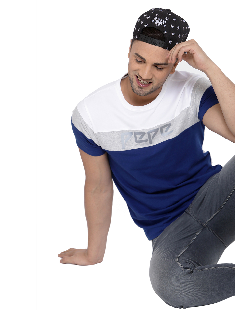 Monson Colour Block Cut & Sew Round Neck Tees With Placement Print, , large image number 3