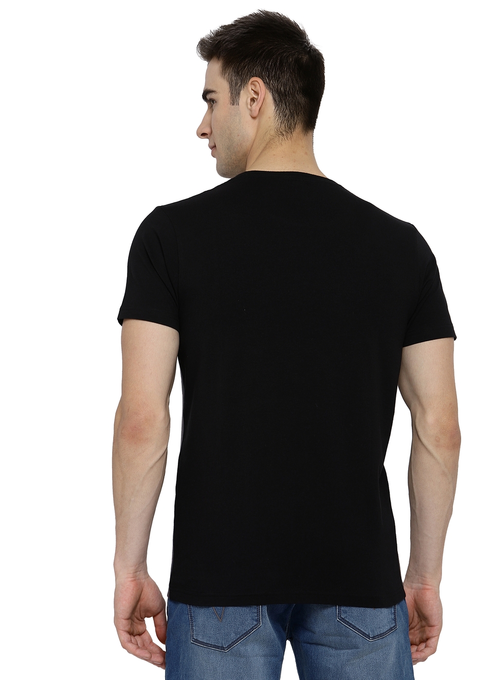 Spinner Round Neck Tees With Colour Block Striper, , large image number 1