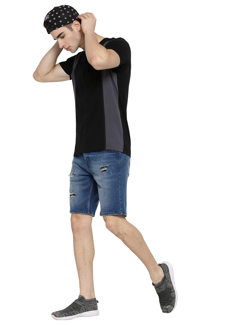 Spinner Round Neck Tees With Colour Block Striper, , large image number 3