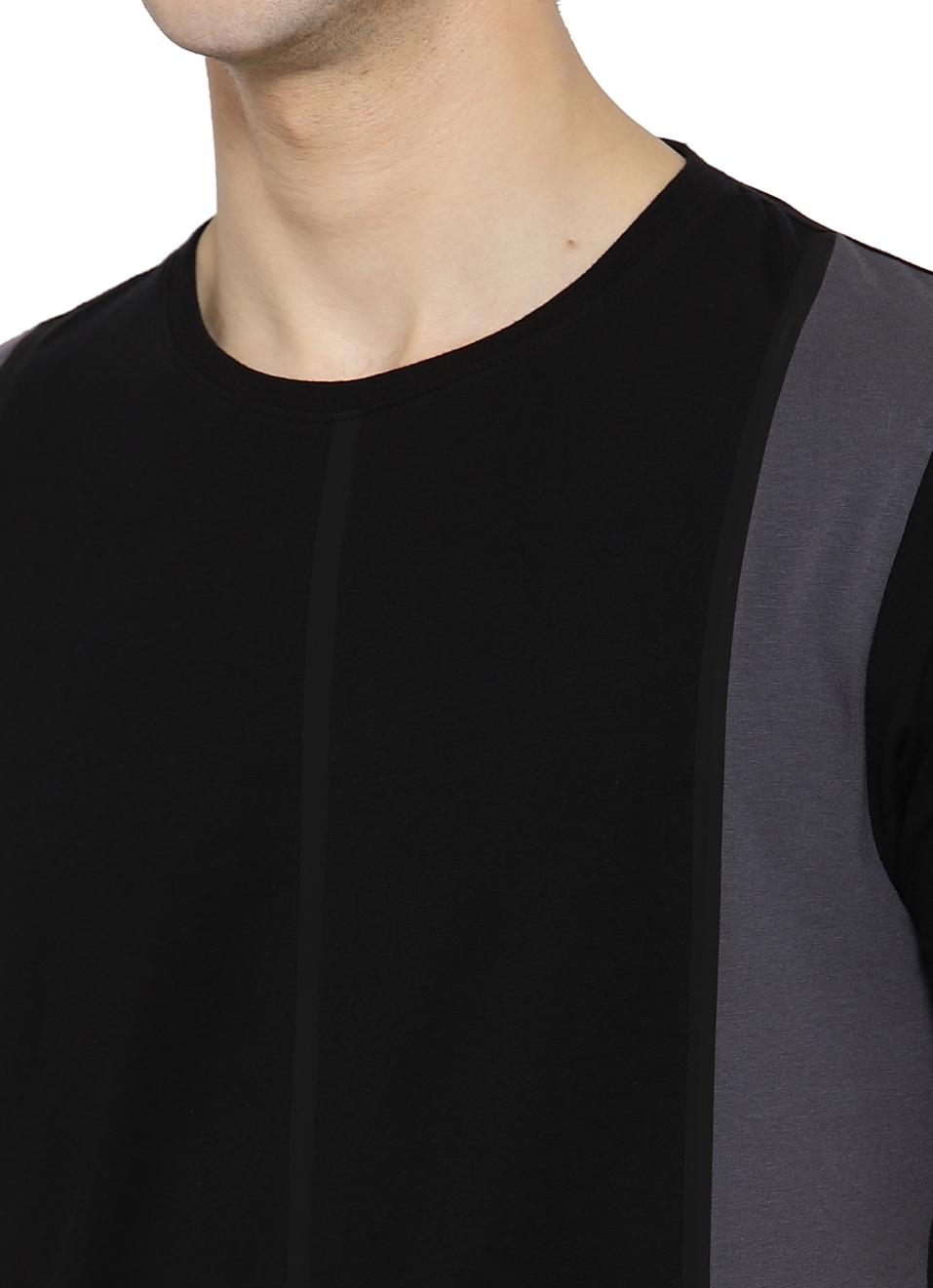 Spinner Round Neck Tees With Colour Block Striper, , large image number 4