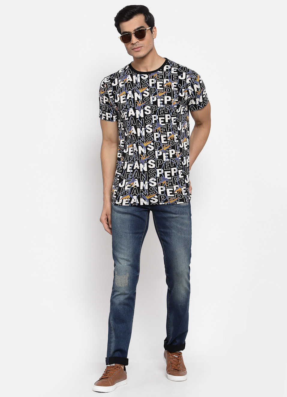 Jotham Typographic Tropical T-Shirt, , large image number 3