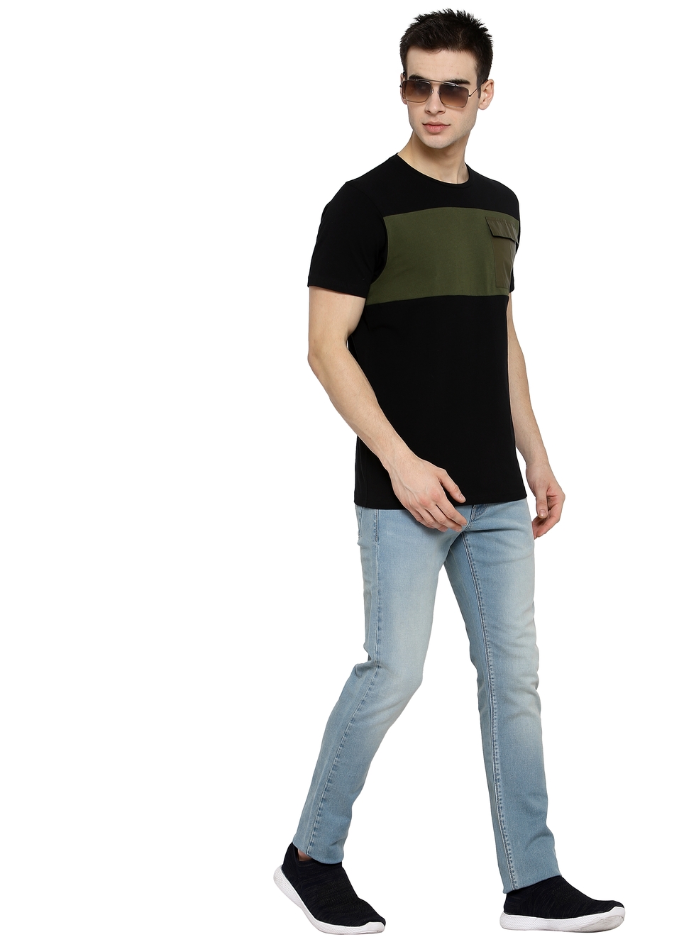 Cyborg Round Neck Tees With Cut & Sew And Patch Pocket, , large image number 3