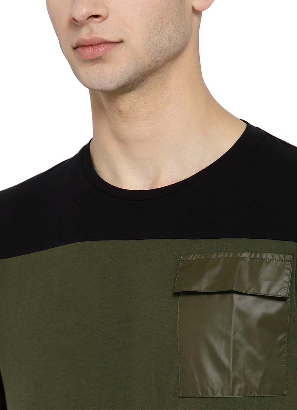 Cyborg Round Neck Tees With Cut & Sew And Patch Pocket, , large image number 4
