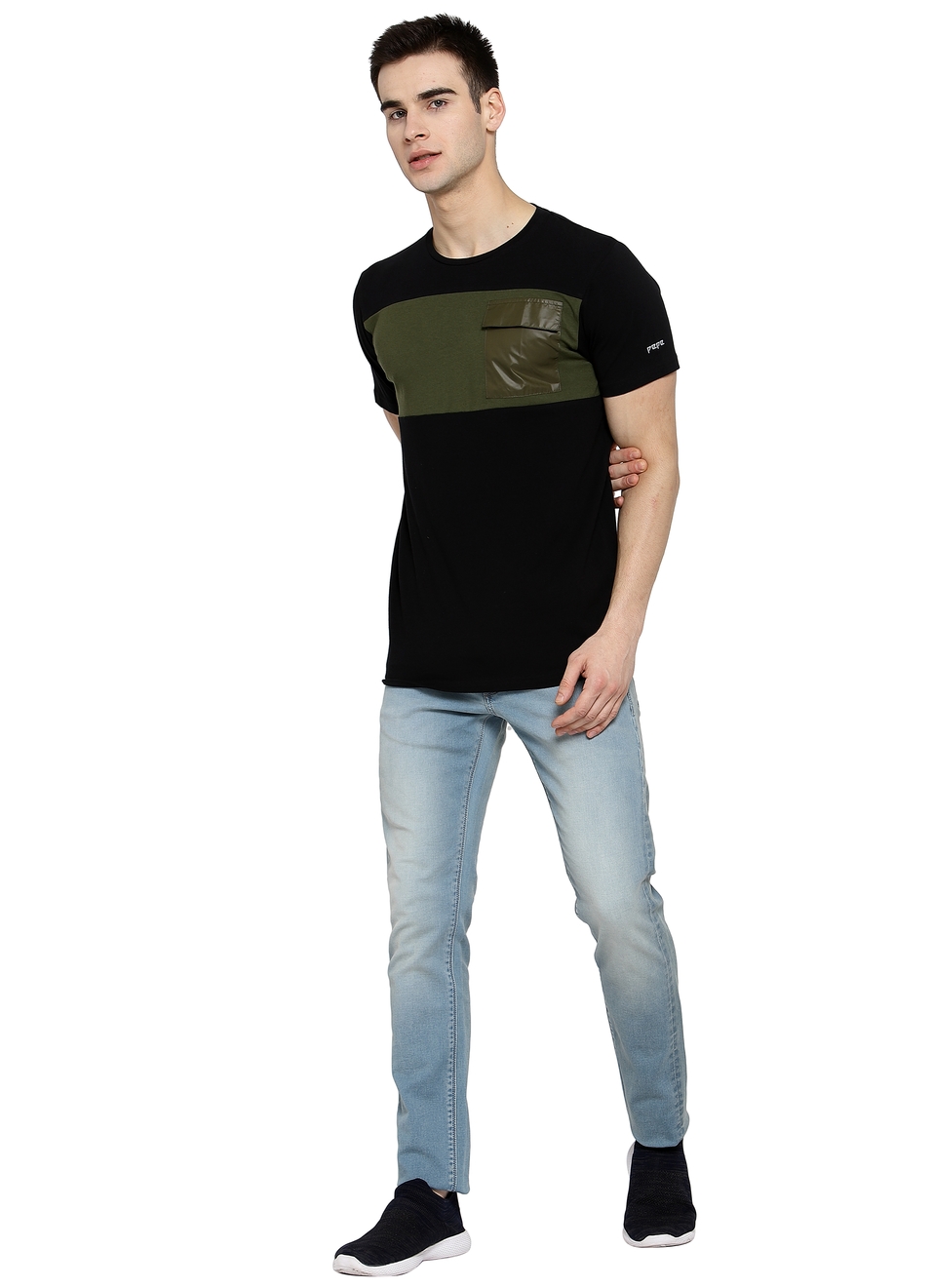 Cyborg Round Neck Tees With Cut & Sew And Patch Pocket, , large image number 5