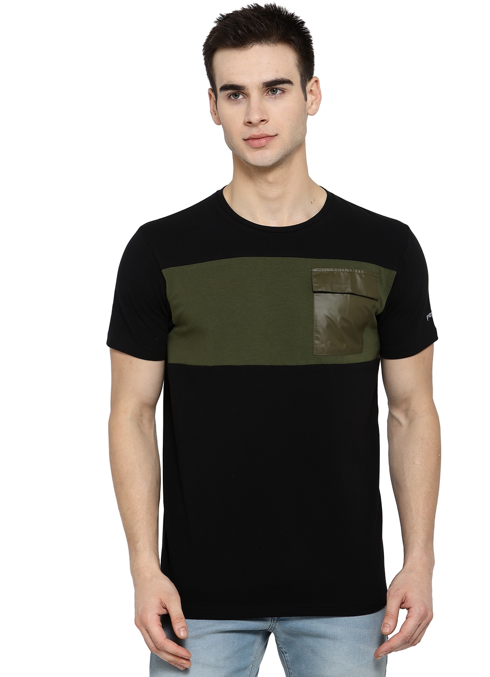 Cyborg Round Neck Tees With Cut & Sew And Patch Pocket, , large image number 0