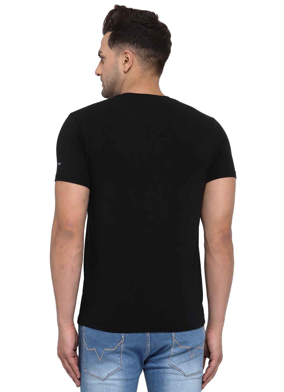 Dave Round Neck Tees With Placement Print, , large image number 1