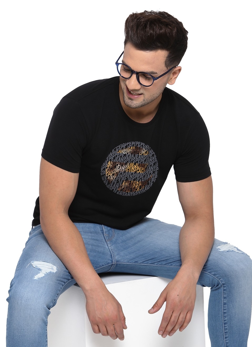 Dave Round Neck Tees With Placement Print, , large image number 4