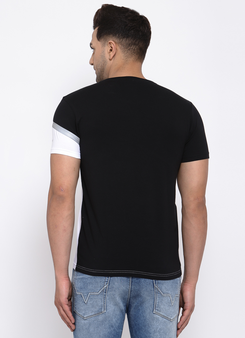 Fidel Colour Block Round Neck Tees, , large image number 1