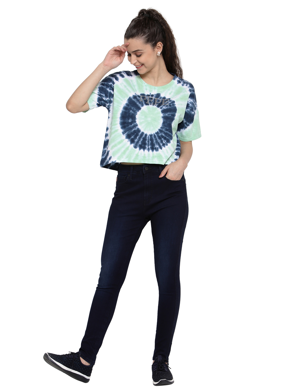Harriet Tie & Dye Cropped T Shirt, , large image number 3