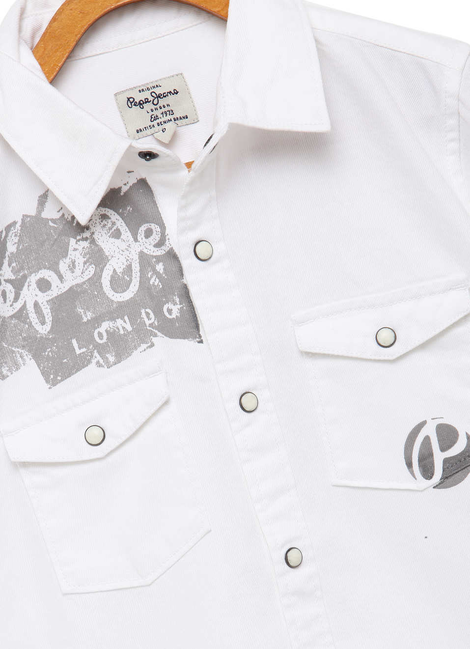 Jackson Jr Ss Placement Printed Denim Shirt, , large image number 3