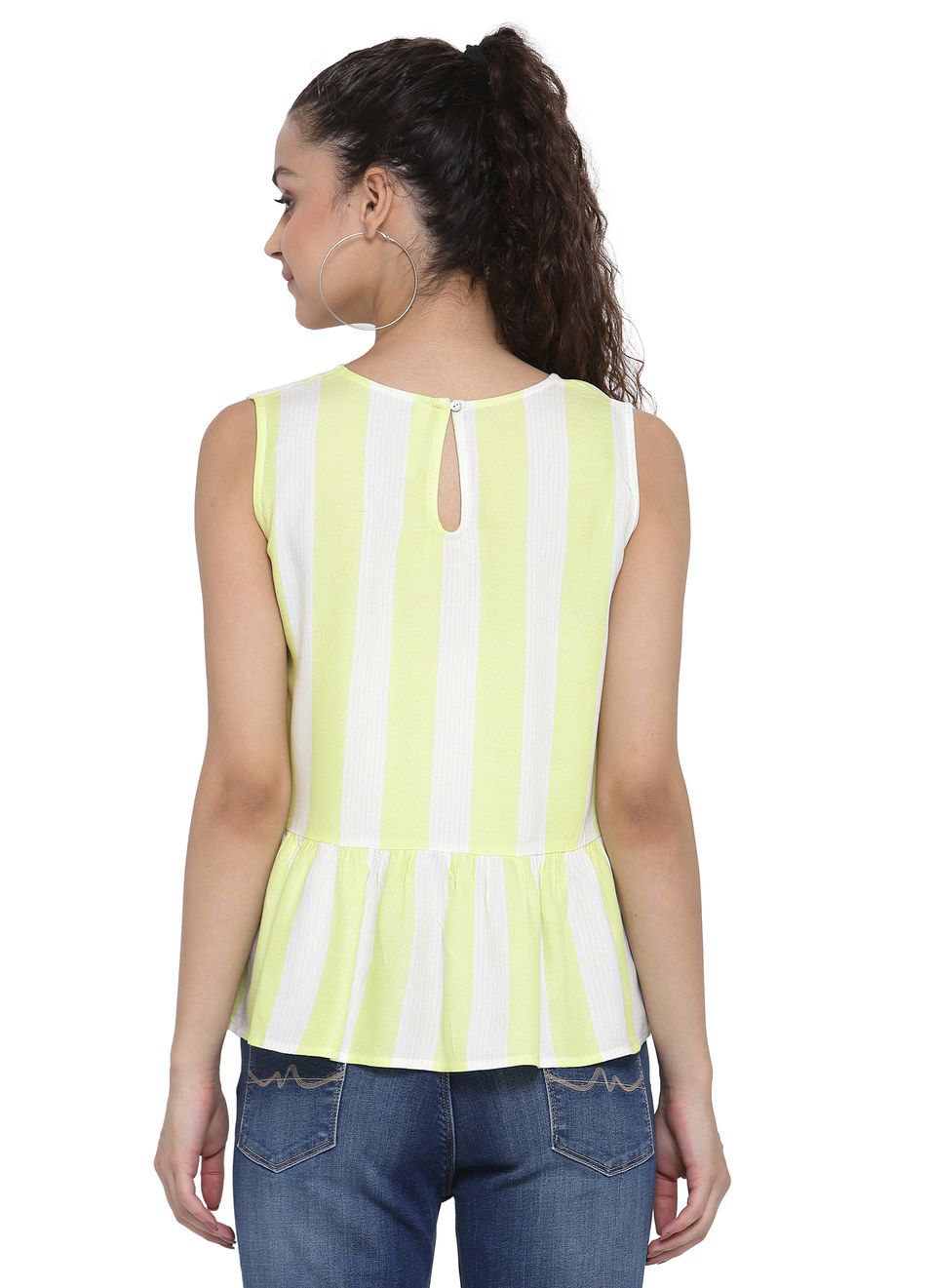 Bolton Peplum Striped Blouse, , large image number 1