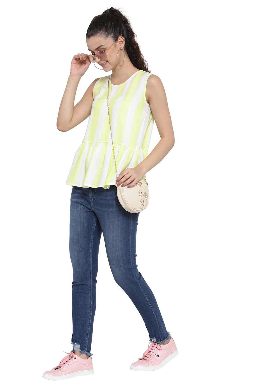 Bolton Peplum Striped Blouse, , large image number 5