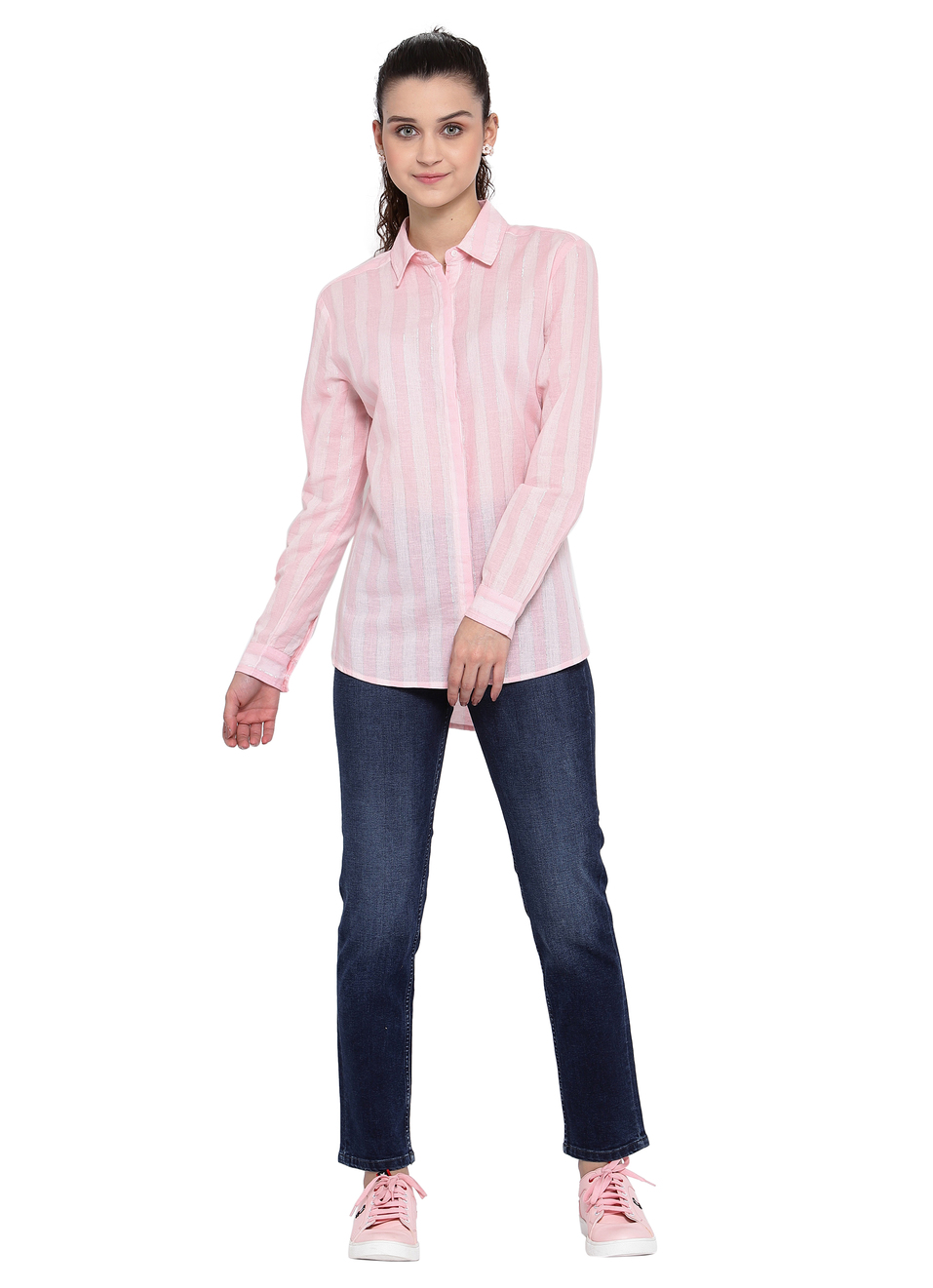 Esty Striped Long Shirt , , large image number 3